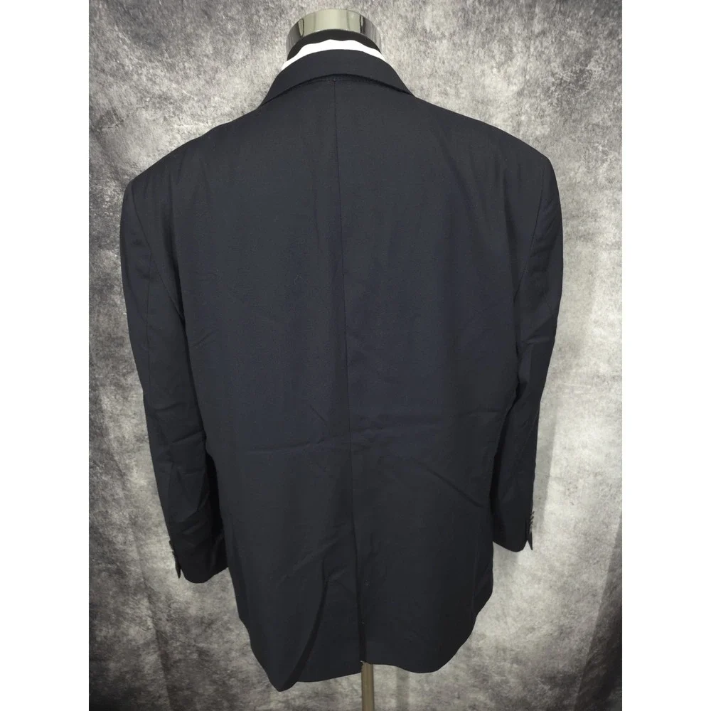 Vtg Hart Schaffner Marx Sports Coat Mens 46R Blue Blazer Jacket 2 Metal‎ Buttons